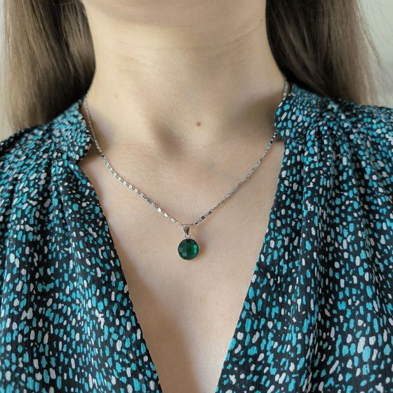 Серебряная подвеска с фианитами