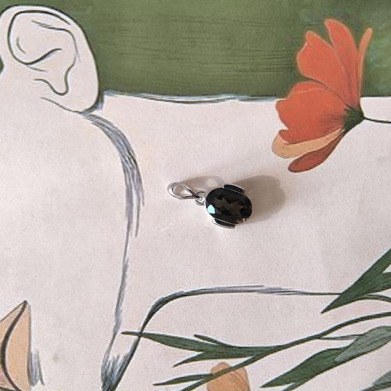 Серебряная подвеска с раухтопазом (дымчатым кварцем) 1.075ct