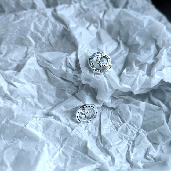 Silver Earrings with Fianites