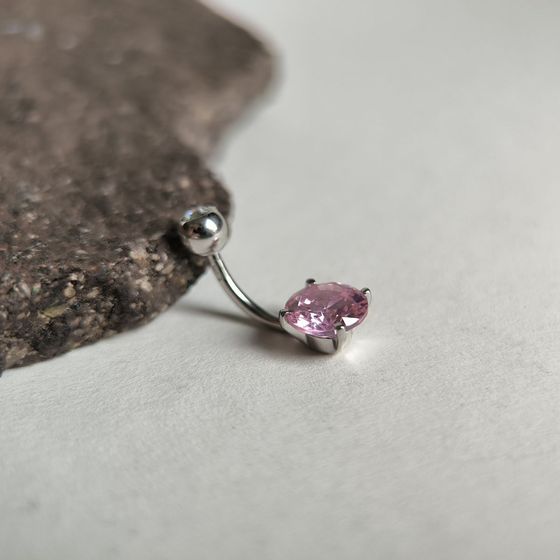 Серебряный пирсинг с фианитами