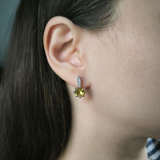 Silver earrings with citrine nano 3.142ct