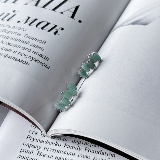 Срібні сережки зі смарагдом 2.55ct