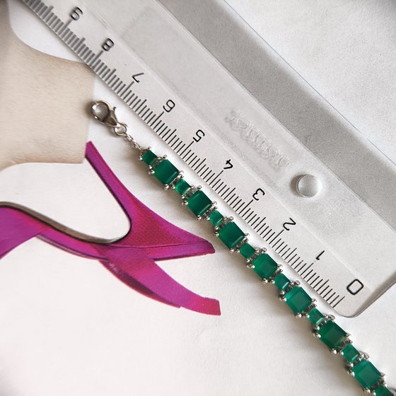 Серебряный браслет с агатом 10.506ct