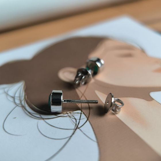 Серебряные серьги с агатом 0.917ct