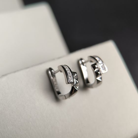 Silver Earrings with Fianites