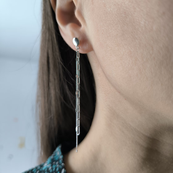 Серебряные серьги без камней