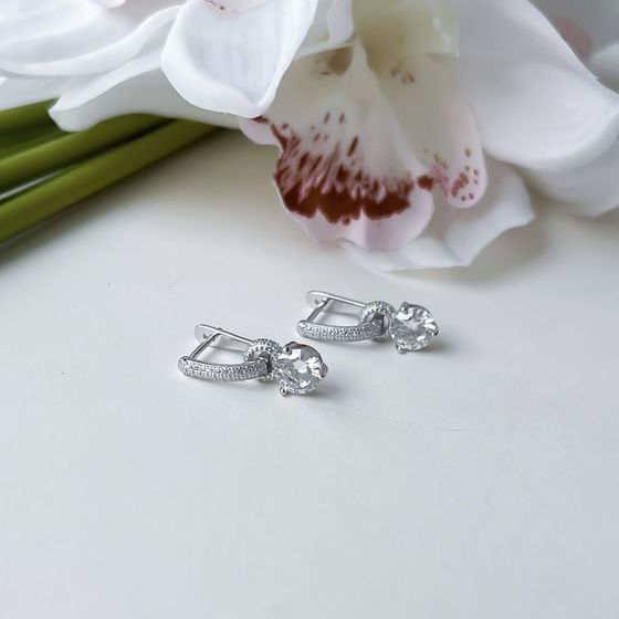 Silver Earrings with Fianites