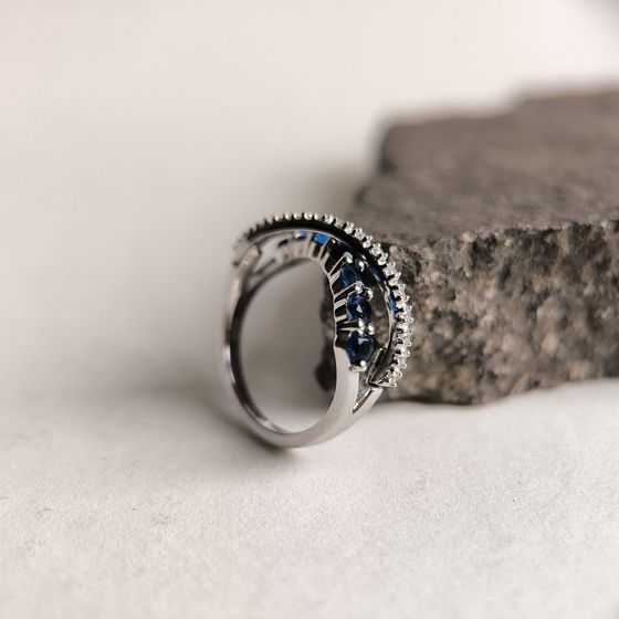 Серебряное кольцо с сапфиром nano 0.83ct
