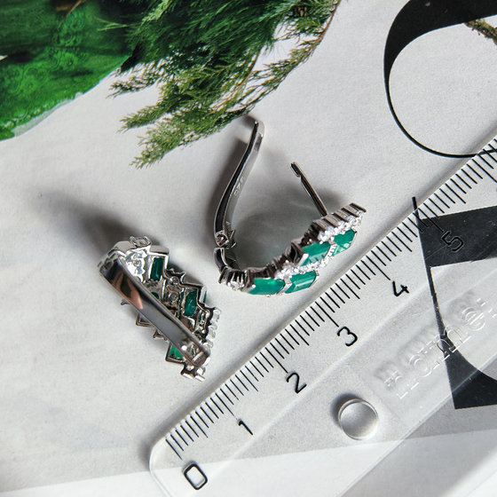 Серебряные серьги с агатом 5.288ct