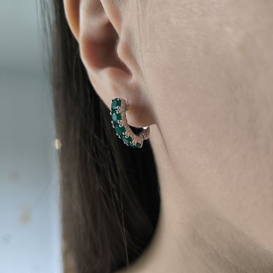 Silver earrings with 1.33 carats of agate