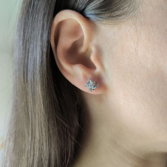 Silver Earrings with Fianites