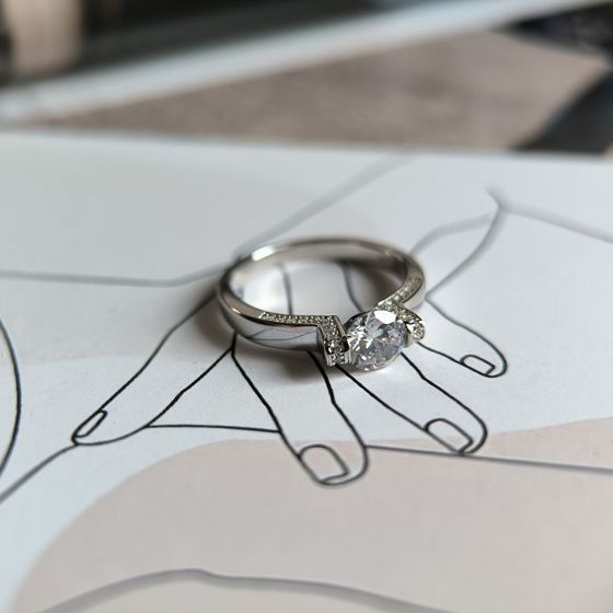 Серебряное кольцо с фианитами