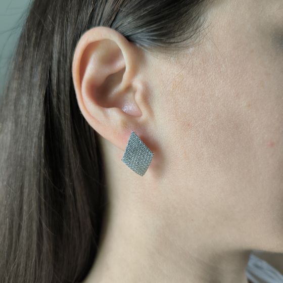Silver Earrings with Fianites