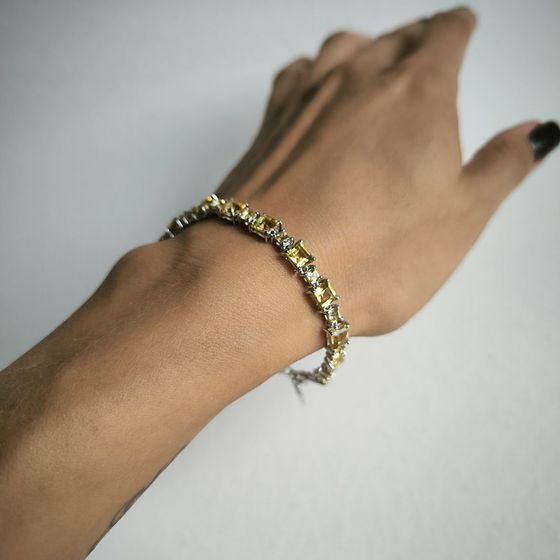 Серебряный браслет с цитрином nano