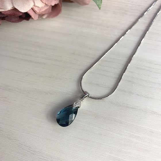 Серебряная подвеска с топазом Лондон Блю 4.555ct