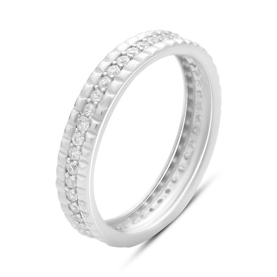 Silver ring with cubic zirconia