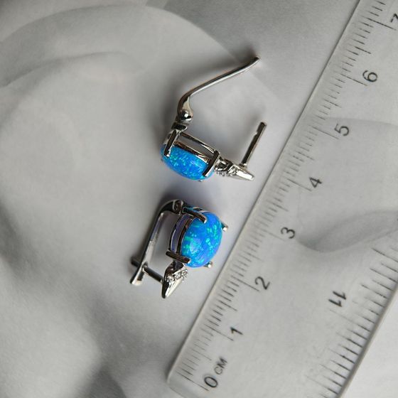 Срібні сережки з опалом 3.252ct