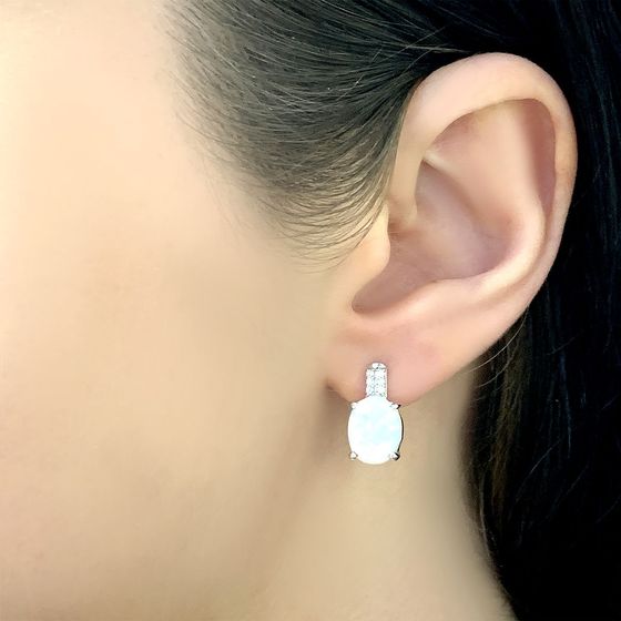 Серебряные серьги с опалом 1.905ct