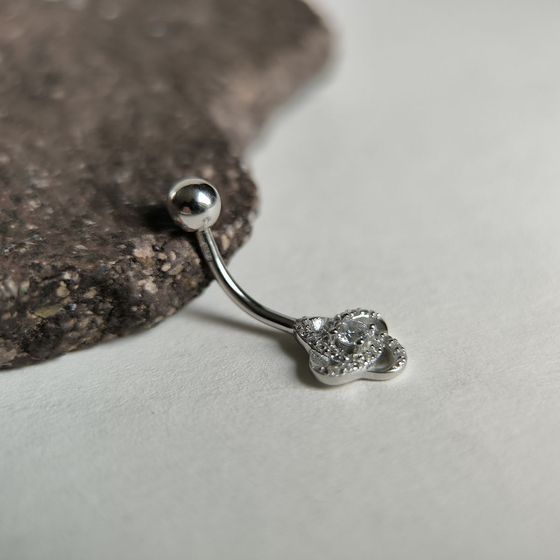 Серебряный пирсинг с фианитами