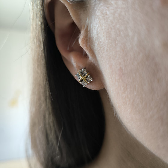 Серебряные серьги с фианитами