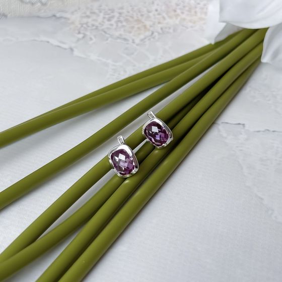 Серебряные серьги с александритом 7.545ct
