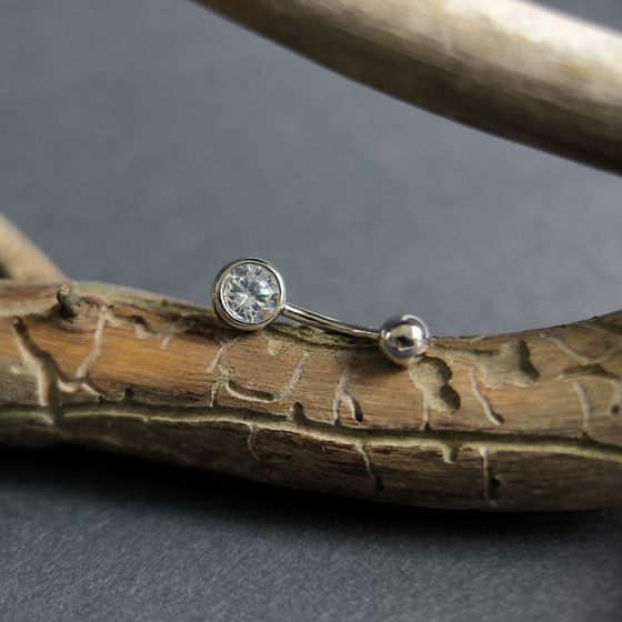 Серебряный пирсинг с фианитами