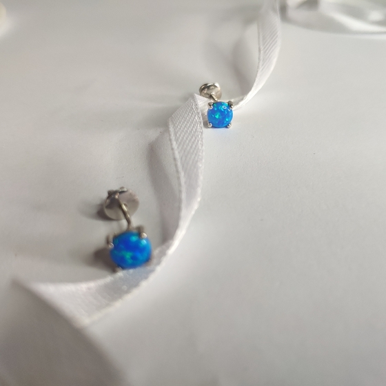 Срібні сережки з опалом 0.849ct