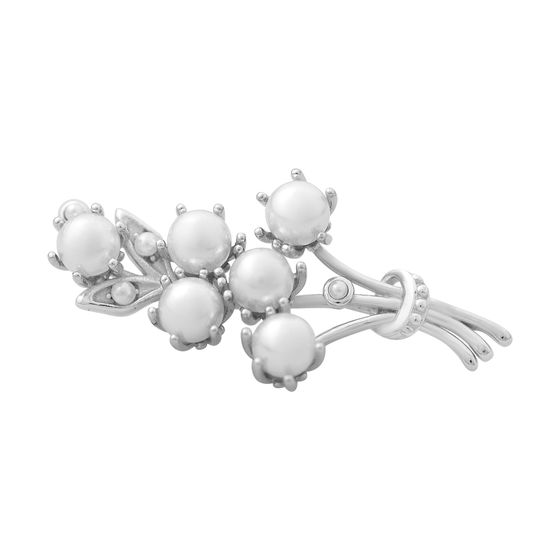 Silver brooch with pearls