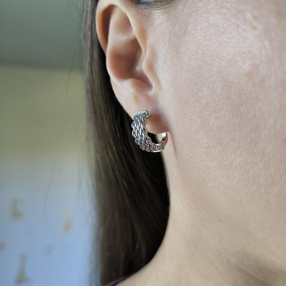 Silver earrings without stones