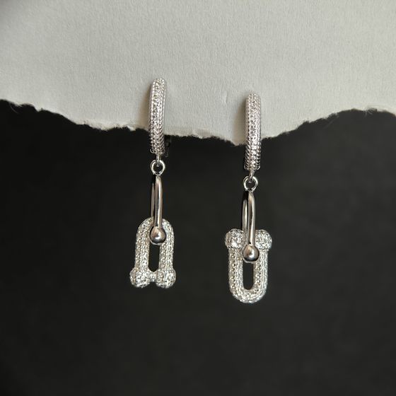 Silver Earrings with Fianites