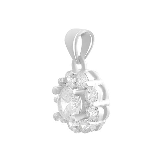Silver pendant with phianites