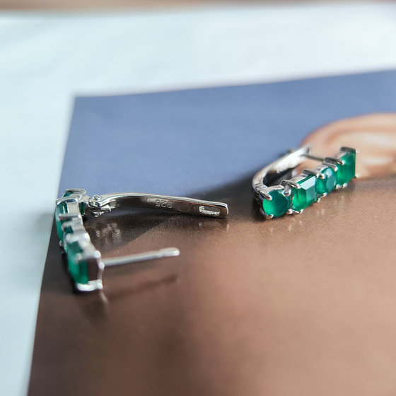 Серебряные серьги с агатом 2.405ct