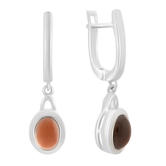 Silver earrings with garnet nano