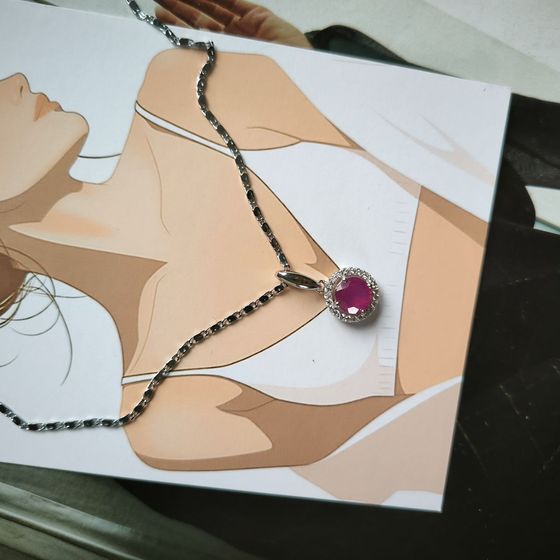 Серебряная подвеска с рубином 3.187ct