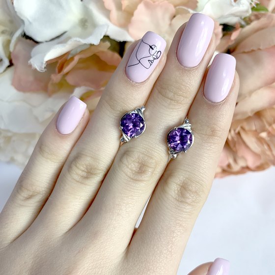 Серебряные серьги с александритом