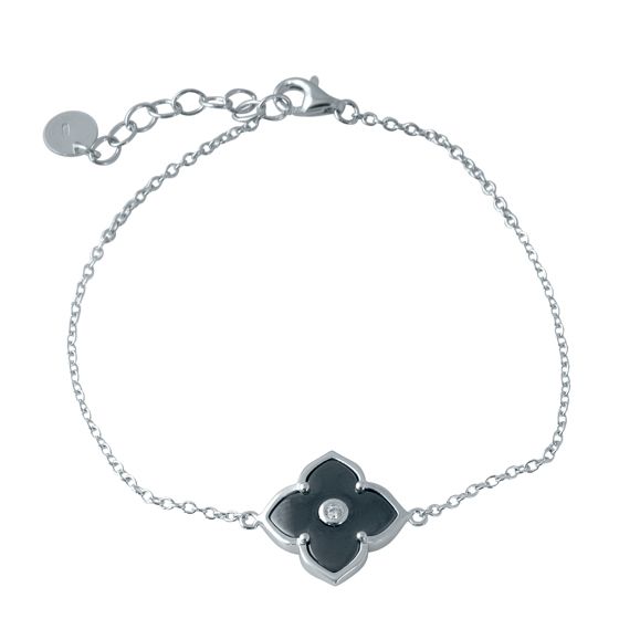 Silver bracelet with ceramics