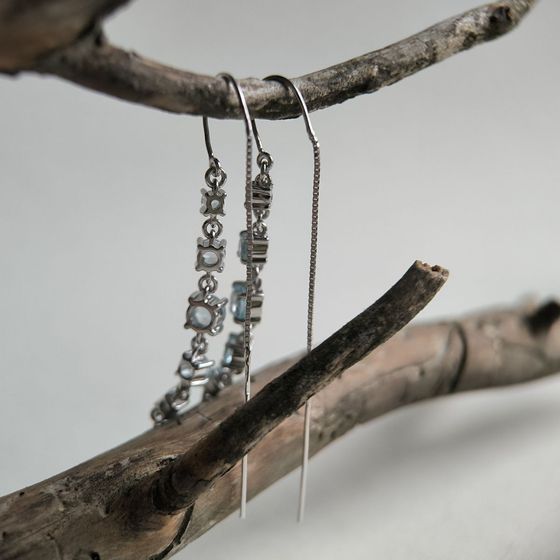 Серебряные серьги с топазом 3.109ct