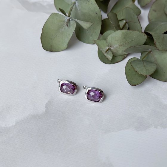 Серебряные серьги с александритом 7.567ct