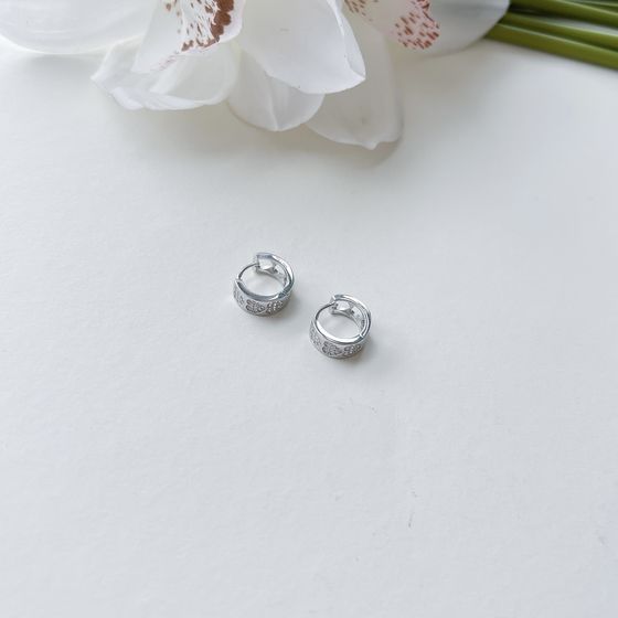 Silver Earrings with Fianites