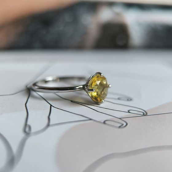 Silver ring with citrine nano 1.498ct