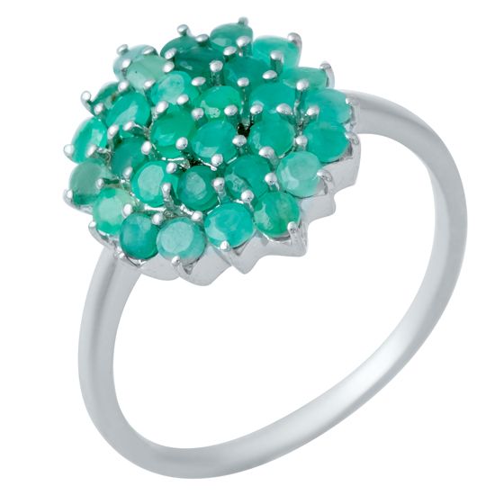 Серебряное кольцо с изумрудом 1.27ct