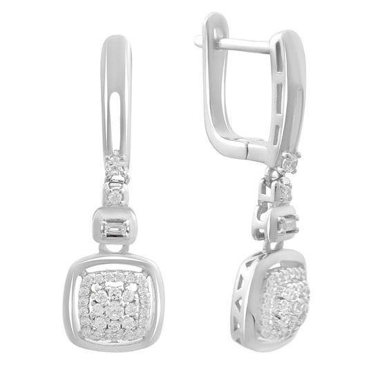 Серебряные серьги с фианитами