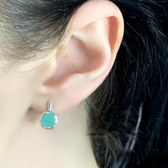 Серебряные серьги с изумрудом 1.588ct