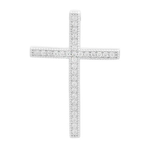 Серебряный крестик с фианитами