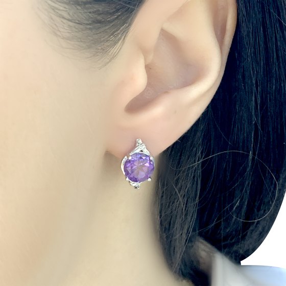 Серебряные серьги с александритом