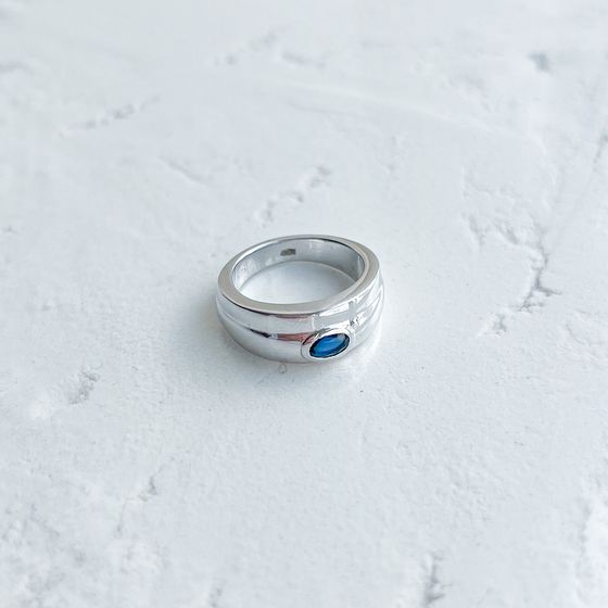 Серебряное кольцо с сапфиром nano 0.3ct