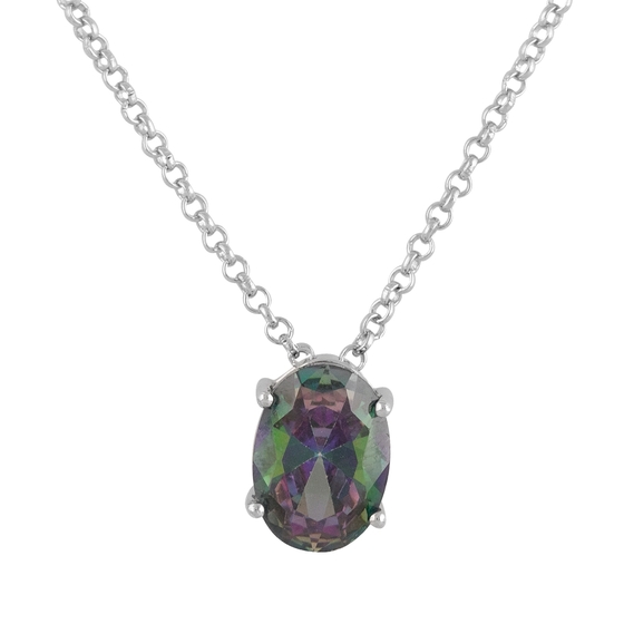 Срібне кольє з містик топазом 9.78ct
