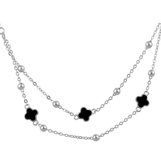 Серебряное колье с ониксом