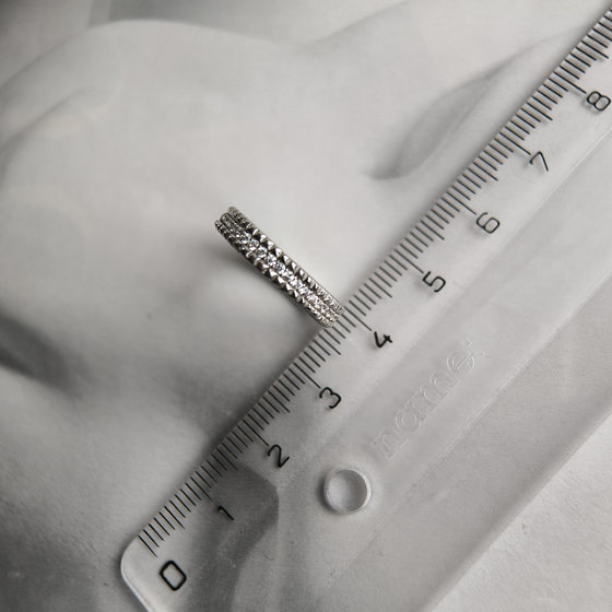 Silver ring with cubic zirconia
