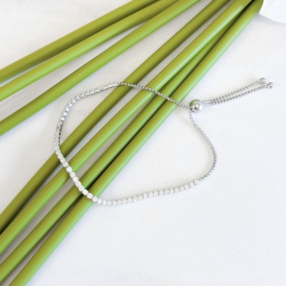 %ВидПокрытияПадеже2% серебряный браслет с фианитами